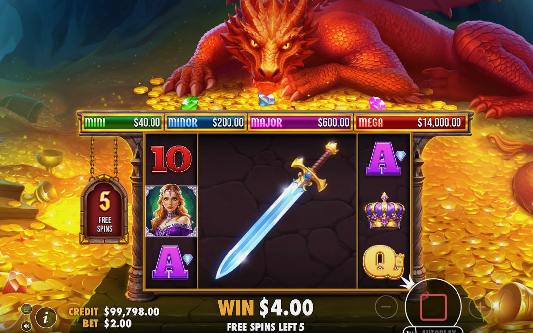Free Spins counter with the elevated paytable in view