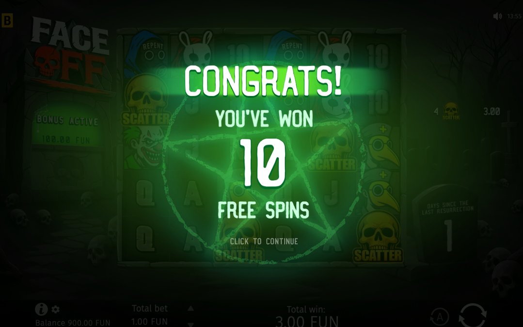 Scatter symbols on the grid during Free Spins
