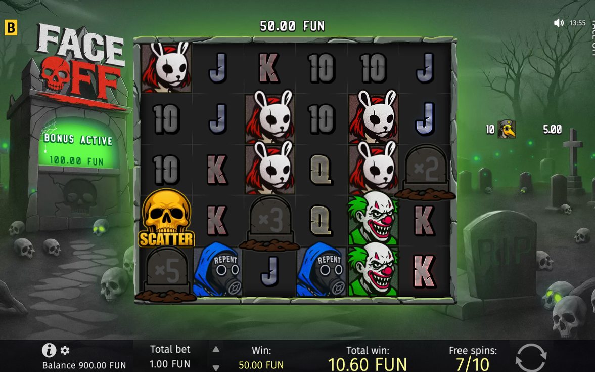 Free Spins round, Multiplier symbols on the grid