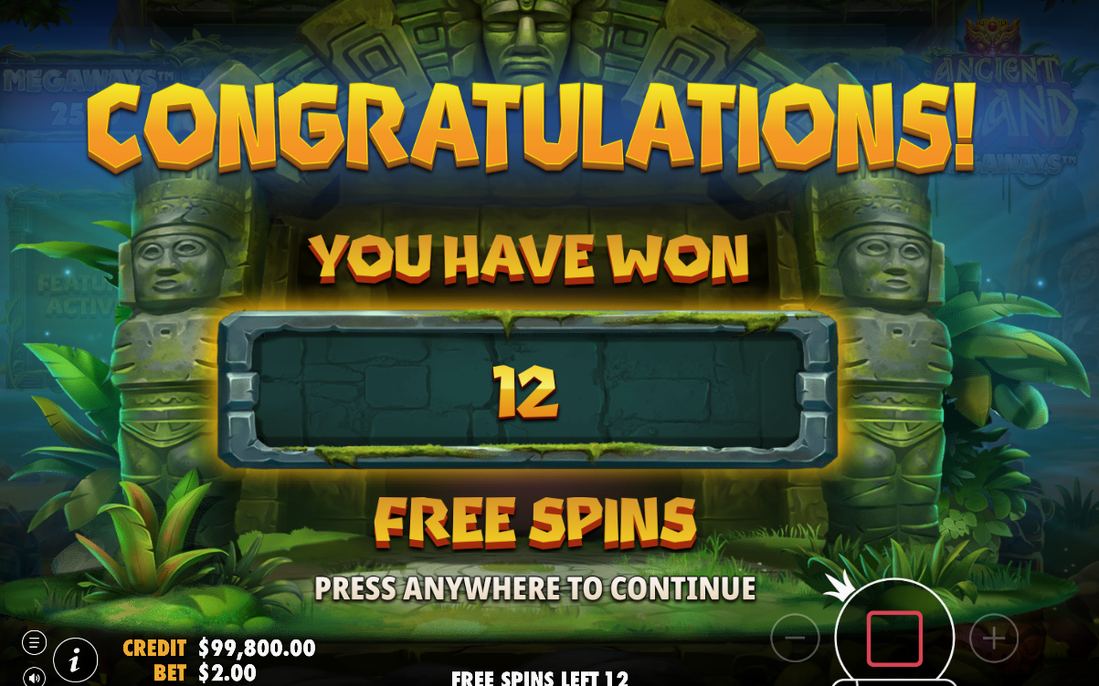 Free Spins with the cooler blue-violet temple background